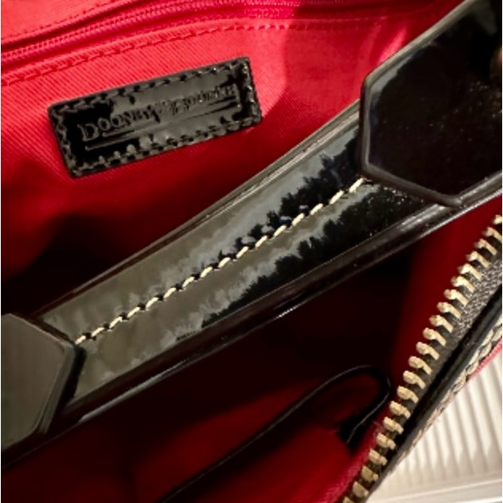 Dooney & Bourke Red and Black Hobo Bag - Picture 3 of 16
